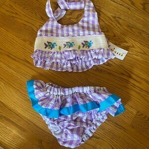 Smocked bathing suit